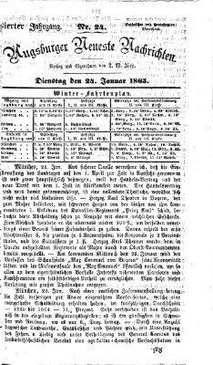 Augsburger neueste Nachrichten Dienstag 24. Januar 1865