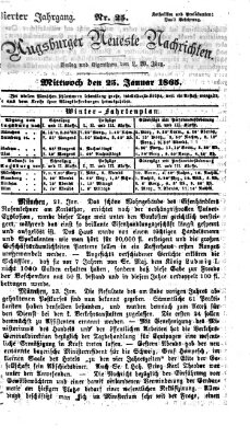 Augsburger neueste Nachrichten Mittwoch 25. Januar 1865