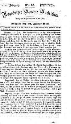 Augsburger neueste Nachrichten Montag 30. Januar 1865