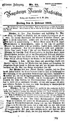 Augsburger neueste Nachrichten Freitag 3. Februar 1865