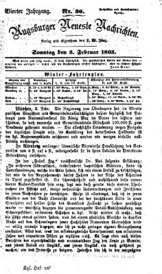 Augsburger neueste Nachrichten Sonntag 5. Februar 1865