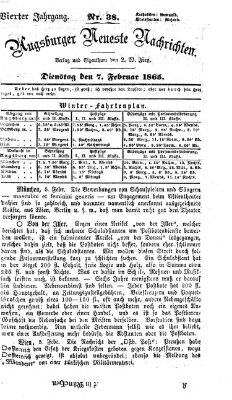 Augsburger neueste Nachrichten Dienstag 7. Februar 1865