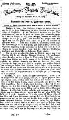 Augsburger neueste Nachrichten Donnerstag 9. Februar 1865
