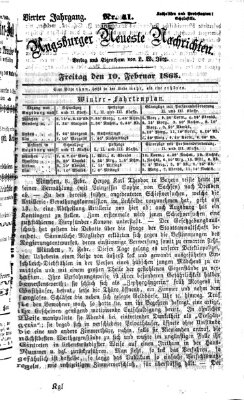 Augsburger neueste Nachrichten Freitag 10. Februar 1865