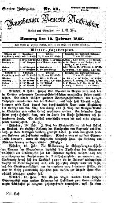 Augsburger neueste Nachrichten Sonntag 12. Februar 1865