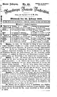 Augsburger neueste Nachrichten Mittwoch 22. Februar 1865