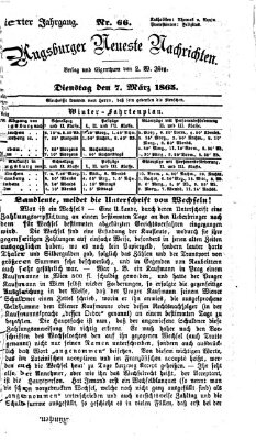 Augsburger neueste Nachrichten Dienstag 7. März 1865