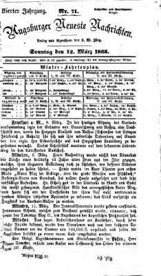 Augsburger neueste Nachrichten Sonntag 12. März 1865