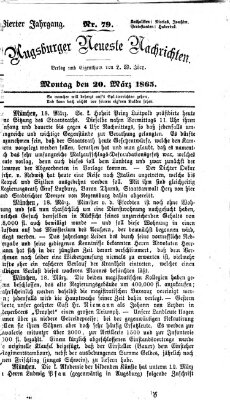 Augsburger neueste Nachrichten Montag 20. März 1865