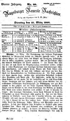 Augsburger neueste Nachrichten Dienstag 21. März 1865