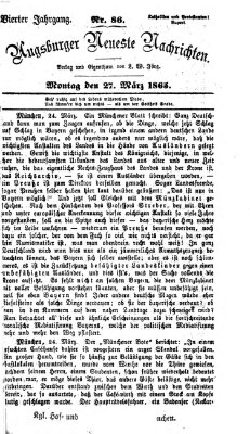 Augsburger neueste Nachrichten Montag 27. März 1865