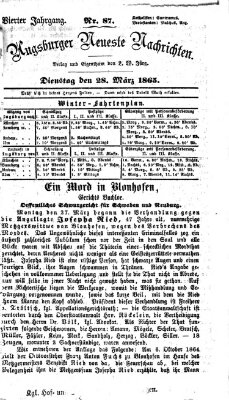 Augsburger neueste Nachrichten Dienstag 28. März 1865