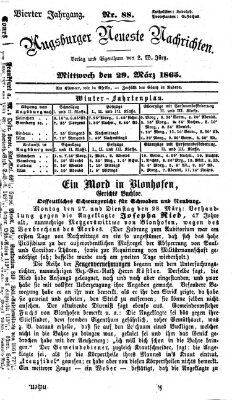 Augsburger neueste Nachrichten Mittwoch 29. März 1865