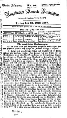 Augsburger neueste Nachrichten Freitag 31. März 1865