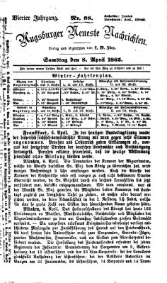 Augsburger neueste Nachrichten Samstag 8. April 1865