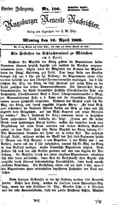 Augsburger neueste Nachrichten Montag 10. April 1865