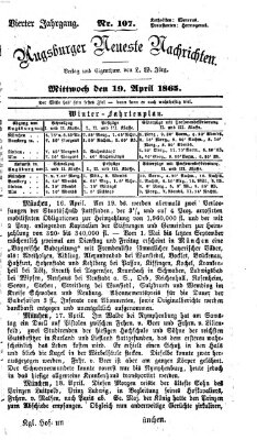 Augsburger neueste Nachrichten Mittwoch 19. April 1865