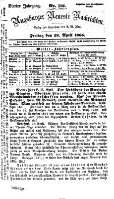 Augsburger neueste Nachrichten Freitag 28. April 1865