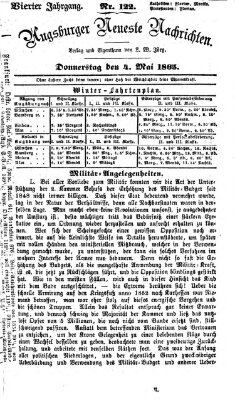 Augsburger neueste Nachrichten Donnerstag 4. Mai 1865