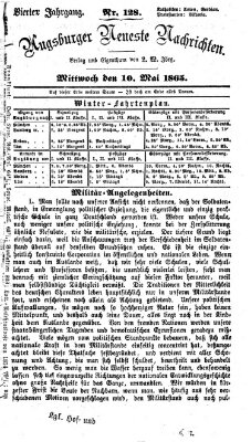 Augsburger neueste Nachrichten Mittwoch 10. Mai 1865