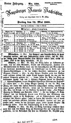 Augsburger neueste Nachrichten Freitag 12. Mai 1865