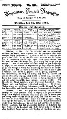 Augsburger neueste Nachrichten Dienstag 16. Mai 1865