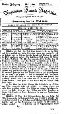 Augsburger neueste Nachrichten Donnerstag 18. Mai 1865