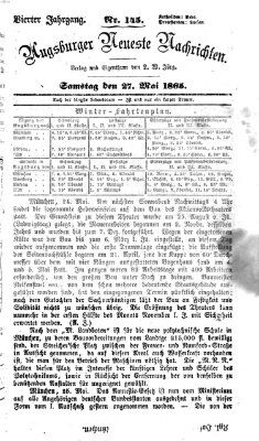 Augsburger neueste Nachrichten Samstag 27. Mai 1865