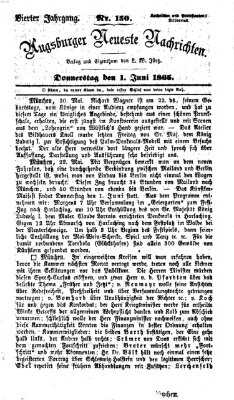 Augsburger neueste Nachrichten Donnerstag 1. Juni 1865