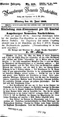 Augsburger neueste Nachrichten Montag 12. Juni 1865