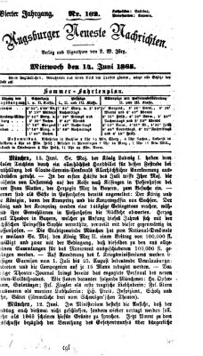 Augsburger neueste Nachrichten Mittwoch 14. Juni 1865