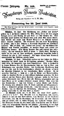 Augsburger neueste Nachrichten Donnerstag 22. Juni 1865