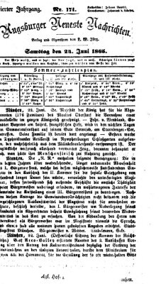 Augsburger neueste Nachrichten Samstag 24. Juni 1865