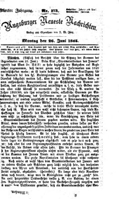 Augsburger neueste Nachrichten Montag 26. Juni 1865