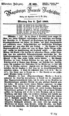 Augsburger neueste Nachrichten Montag 3. Juli 1865