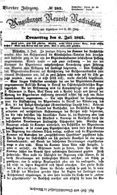 Augsburger neueste Nachrichten Donnerstag 6. Juli 1865