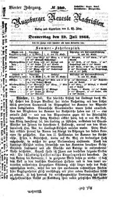 Augsburger neueste Nachrichten Donnerstag 13. Juli 1865