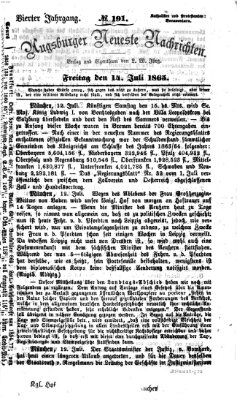 Augsburger neueste Nachrichten Freitag 14. Juli 1865