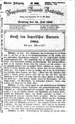 Augsburger neueste Nachrichten Sonntag 16. Juli 1865