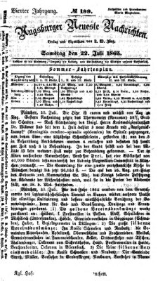 Augsburger neueste Nachrichten Samstag 22. Juli 1865