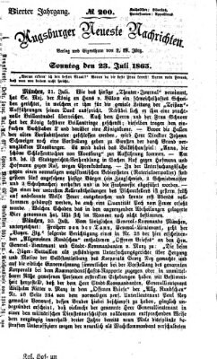 Augsburger neueste Nachrichten Sonntag 23. Juli 1865