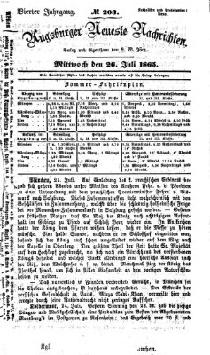 Augsburger neueste Nachrichten Mittwoch 26. Juli 1865