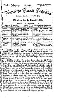 Augsburger neueste Nachrichten Dienstag 1. August 1865