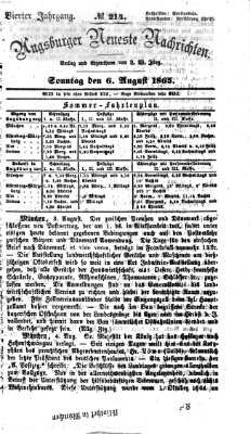 Augsburger neueste Nachrichten Sonntag 6. August 1865