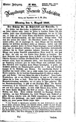 Augsburger neueste Nachrichten Montag 7. August 1865