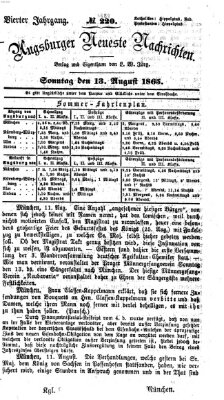 Augsburger neueste Nachrichten Sonntag 13. August 1865