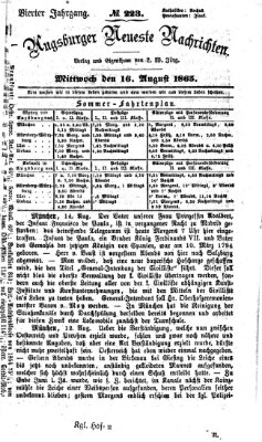 Augsburger neueste Nachrichten Mittwoch 16. August 1865