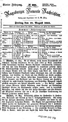 Augsburger neueste Nachrichten Freitag 18. August 1865