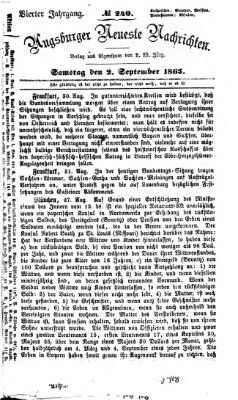 Augsburger neueste Nachrichten Samstag 2. September 1865