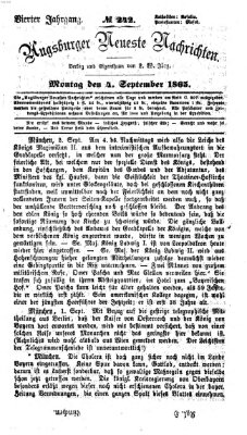 Augsburger neueste Nachrichten Montag 4. September 1865